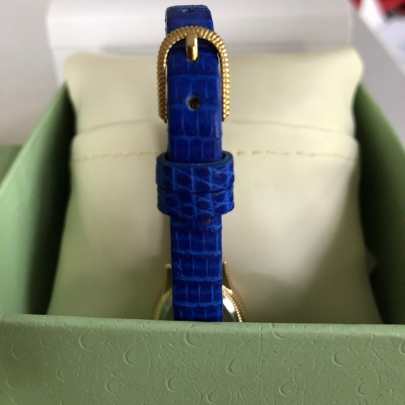 Judith Ripka 14 Gold & Cobalt Blue Lizard Watch - Picture 7 of 8